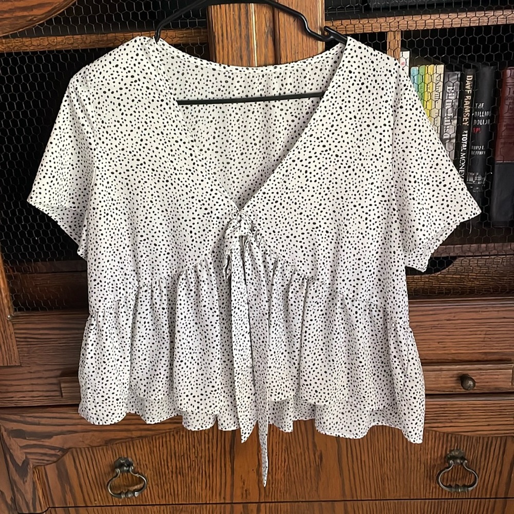 Short sleeve SHEIN tie front
